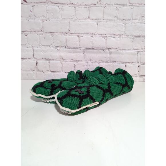 Nirvana Designs Alligator Dragon Knit In Nepal Wool Fleece Lined Puppet Mittens - Picture 2 of 9